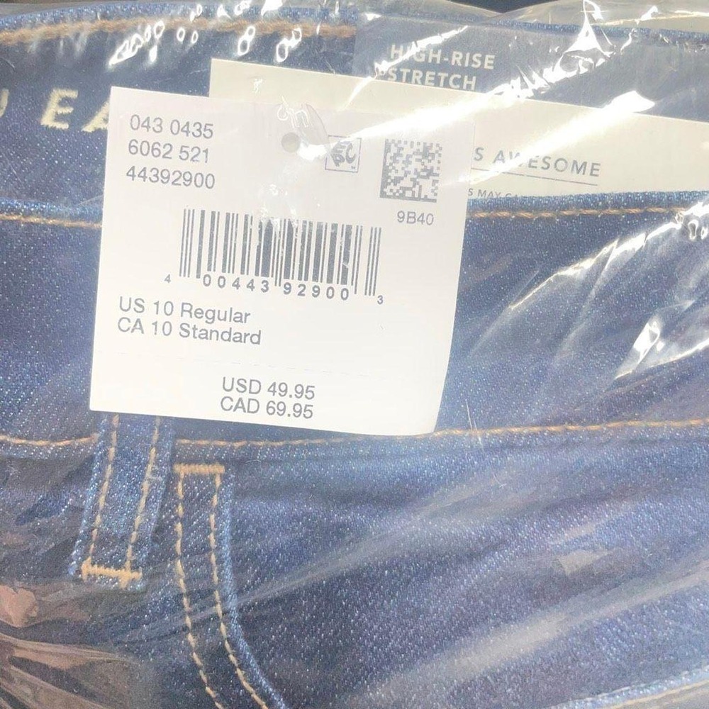 American Eagle Dark Rich Indigo High Rise Straight Jeans - Picture 5 of 5